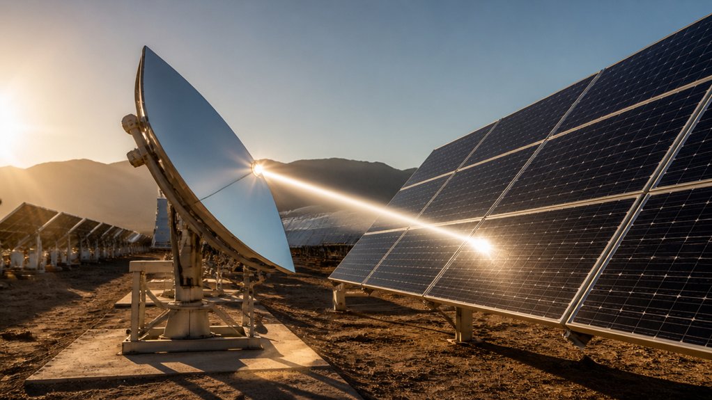 dvigubi saulės energijos veidrodžiai